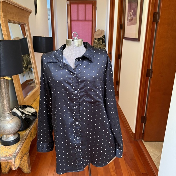 GAP Black and White Polka Dot Shirt M - Picture 1 of 4